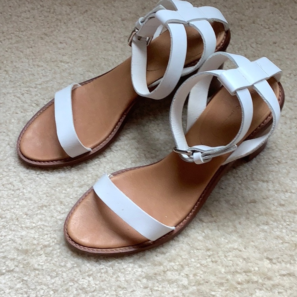 White Leather ZARA Sandals 8.5